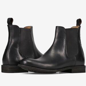 Frye Black Leather Ankle Boots